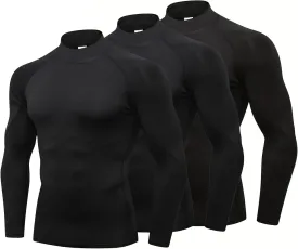 Mens Compression Shirts Long Sleeve Quick Dry for Workout Running Athletic Sport Base Layer Mens Compression Tops