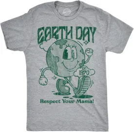 Mens Earth Day Respect Your Mama Funny T Shirts Sarcastic Tee for Men