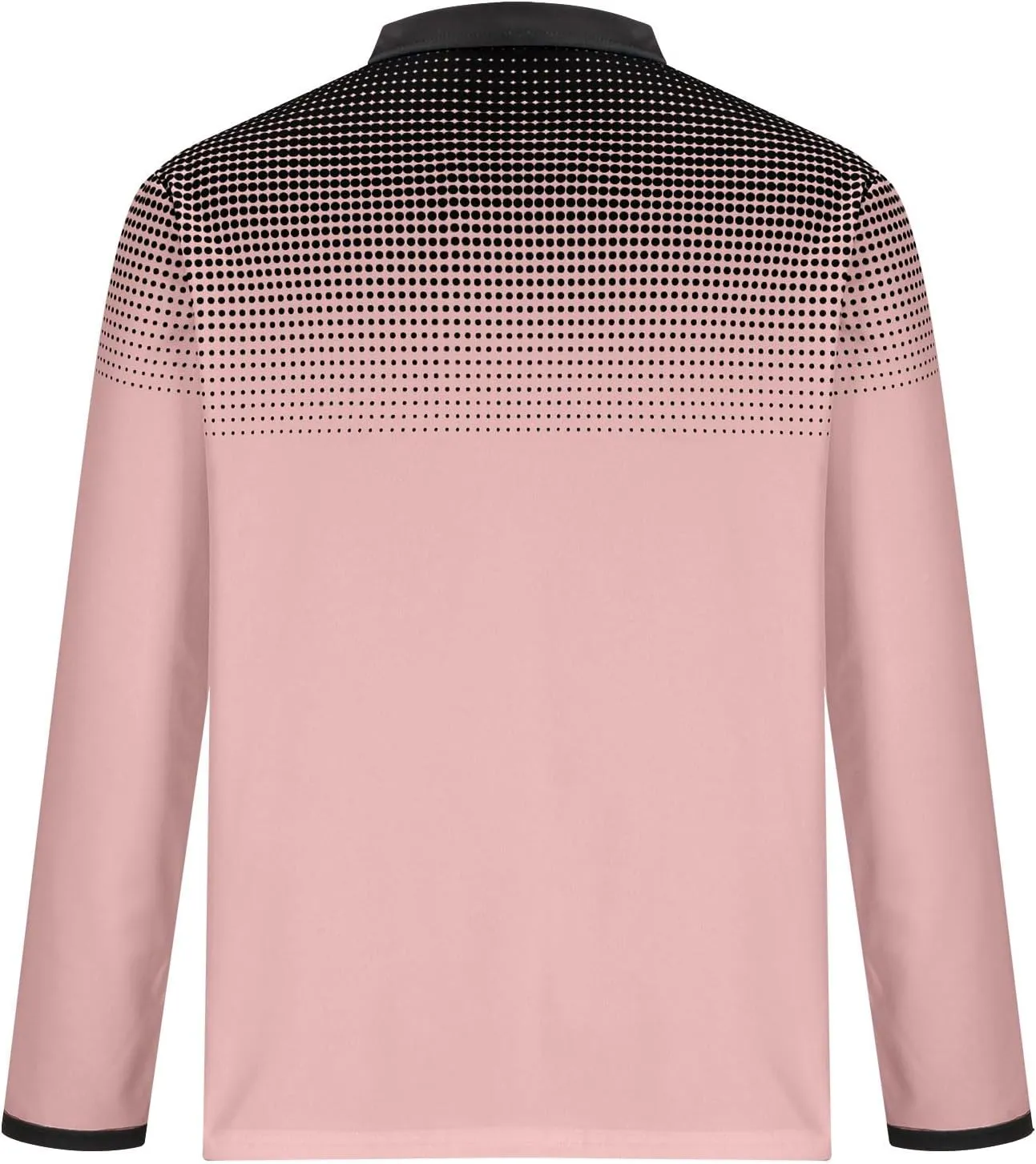 Men's Gradient Printed Sport Shirt Button Lapel Long Sleeve Tops Casual Golf Polo Shirts Fall Winter Tops