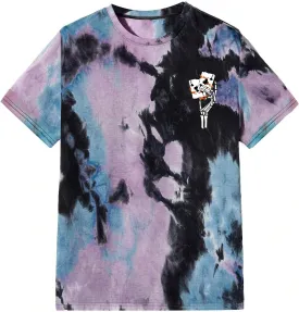Men's Tie Dye Rock Band Shirts Skull Printed Graphic Tee Tops