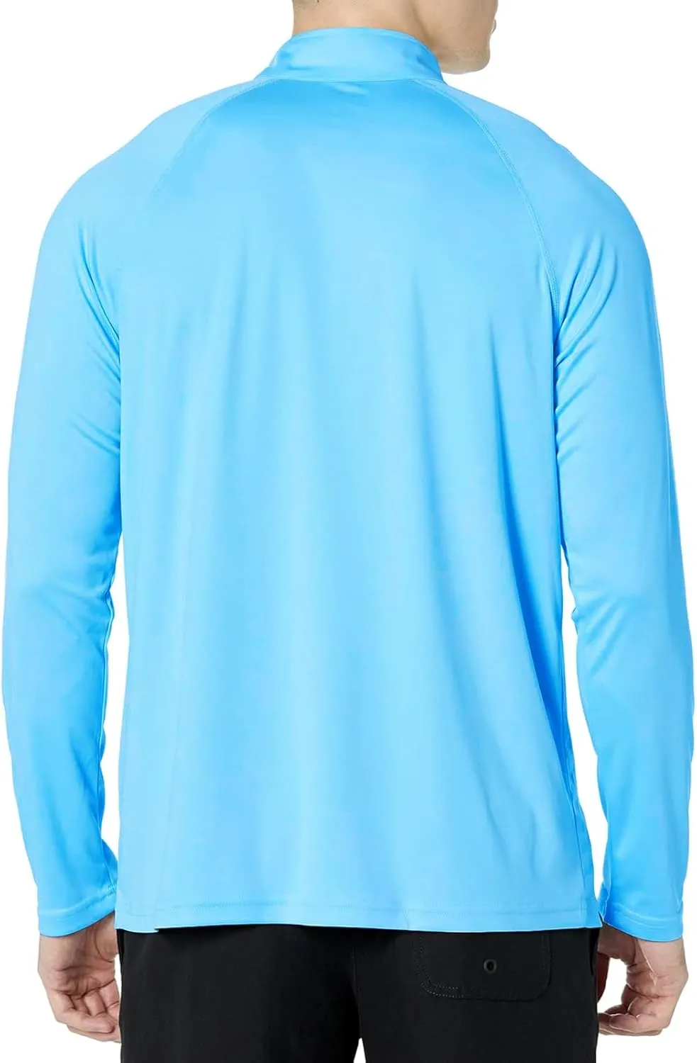 Men's UPF 50  Rash Guard 1/4 Zip Stand Collar Swim Shirt Long Sleeve