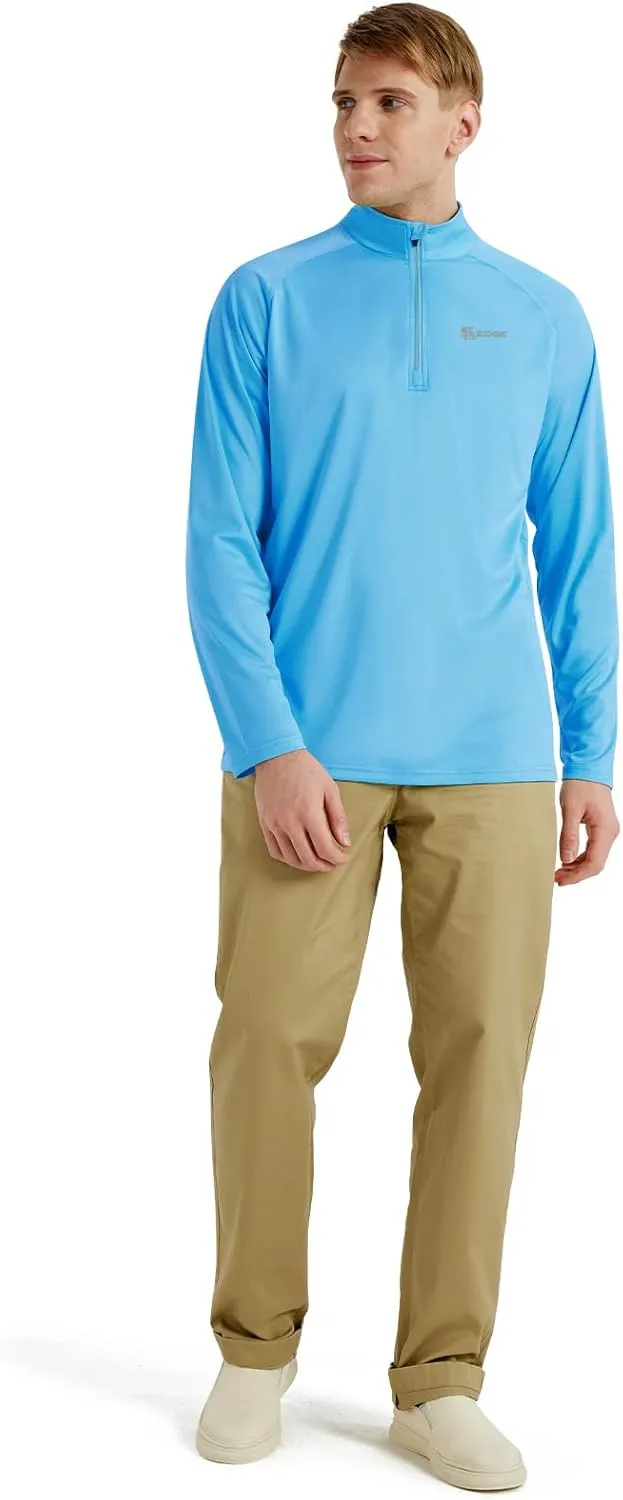 Men's UPF 50  Rash Guard 1/4 Zip Stand Collar Swim Shirt Long Sleeve
