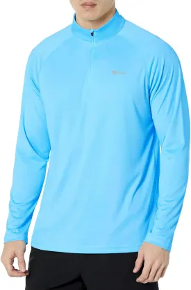 Men's UPF 50  Rash Guard 1/4 Zip Stand Collar Swim Shirt Long Sleeve
