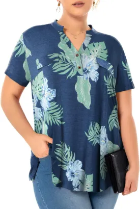 MONNURO Womens Plus Size Tops V Neck Plaid Shirts Summer Short Sleeve Work Casual Blouses