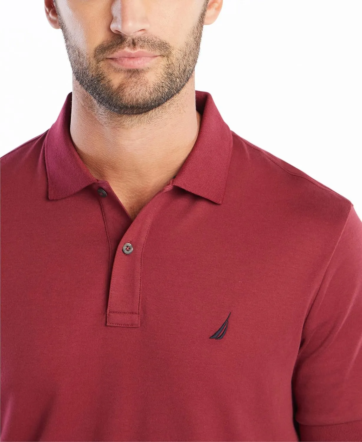 Nautica Men's Classic Fit Short Sleeve Solid Soft Cotton Polo Shirt