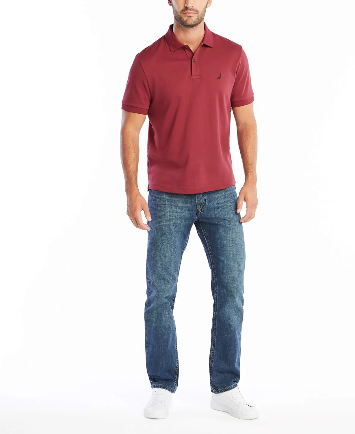 Nautica Men's Classic Fit Short Sleeve Solid Soft Cotton Polo Shirt