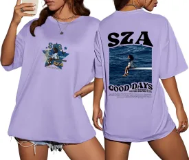 Oversize T-Shirt Album  Singer S@Z-A Short Sleeve Cotton T-Shirt ood Days Graphic T-Shirts for Women & Men Unisex