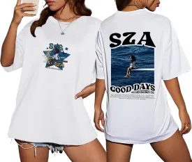 Oversize T-Shirt Album  Singer S@Z-A Short Sleeve Cotton T-Shirt ood Days Graphic T-Shirts for Women & Men Unisex