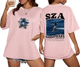 Oversize T-Shirt Album  Singer S@Z-A Short Sleeve Cotton T-Shirt ood Days Graphic T-Shirts for Women & Men Unisex