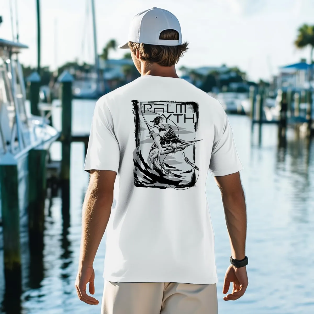 Palmyth Men's Fishing Shirt Short Sleeve T-Shirt Sun Protection UV UPF 50  Tee