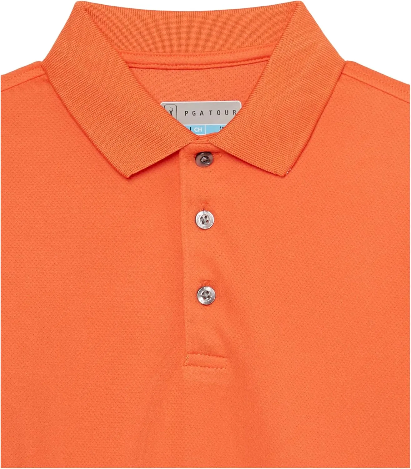 PGA TOUR Boys Airflux Short Sleeve Golf Polo Shirt, Ribbed Collar, Moisture-Wicking, Sun Protection, Ventilated Lightweight