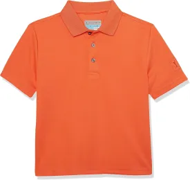 PGA TOUR Boys Airflux Short Sleeve Golf Polo Shirt, Ribbed Collar, Moisture-Wicking, Sun Protection, Ventilated Lightweight