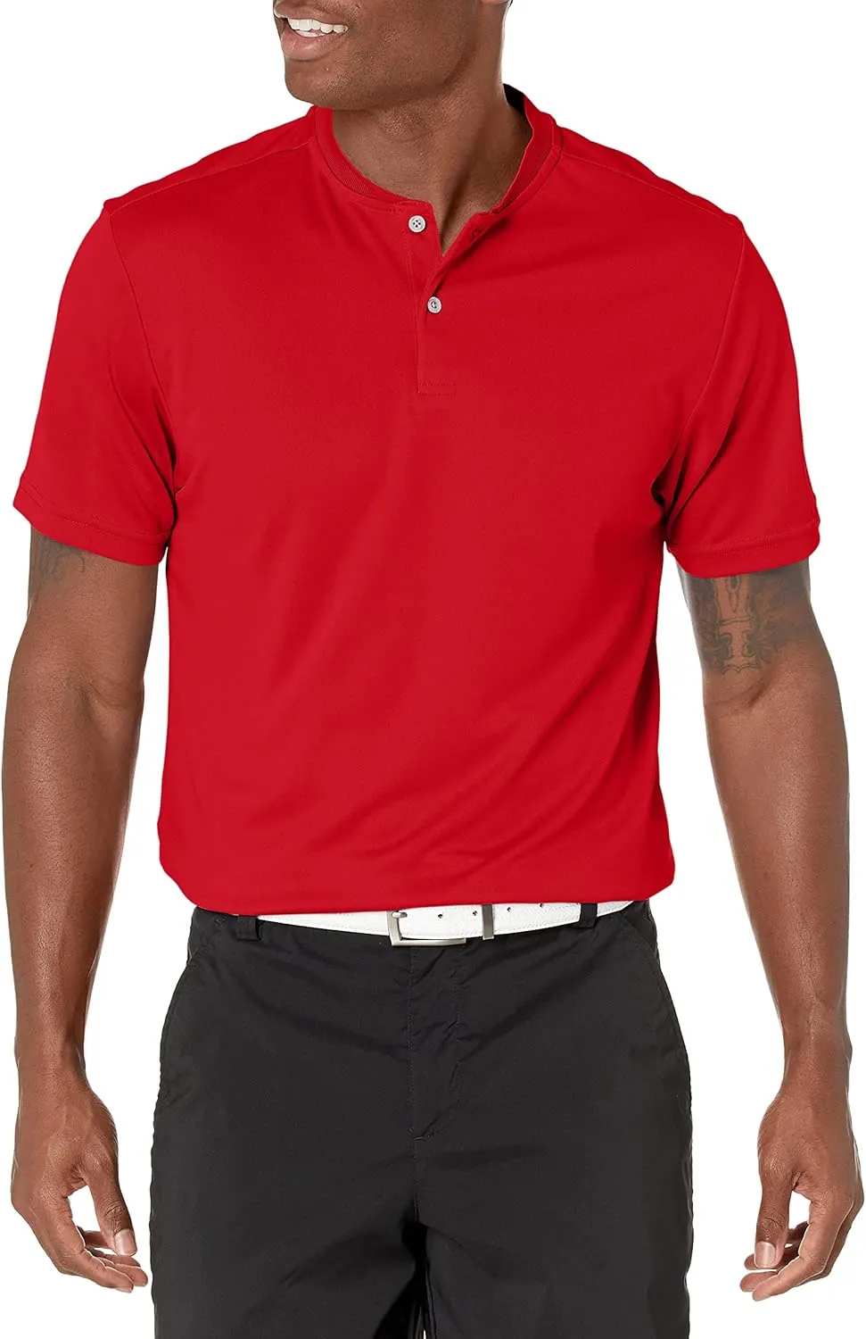 PGA TOUR Men's Pique Short Sleeve Golf Polo Shirt with Casual Collar
