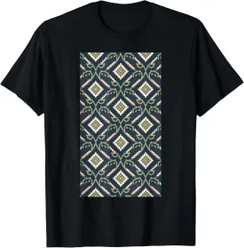 Pixel Ornamental Geometric Pattern T-Shirt