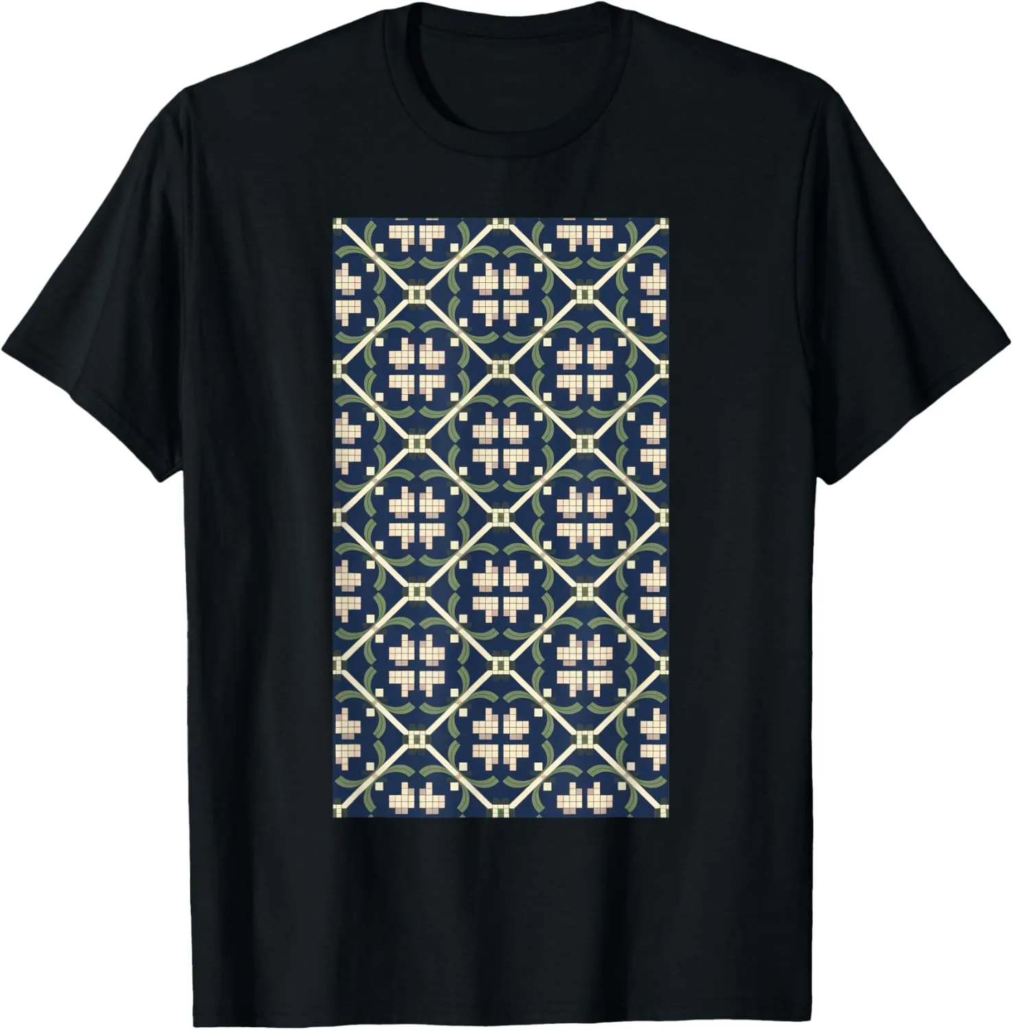 Pixel Ornamental Geometric Pattern T-Shirt