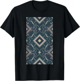 Pixel Ornamental Geometric Pattern T-Shirt