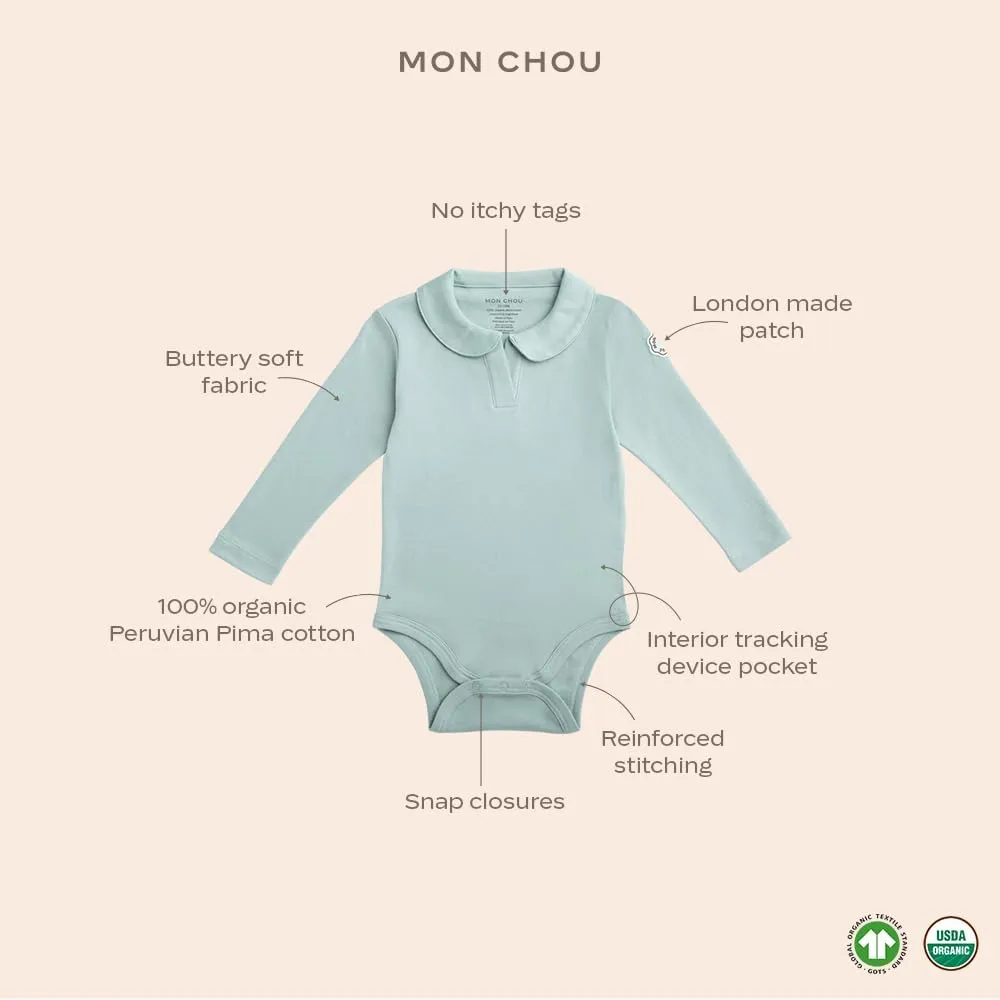Premium Long Sleeve Bodysuit - Buttery Soft 100% Pima Cotton Baby Bodysuit with Collar - Organic Cotton Baby Clothes