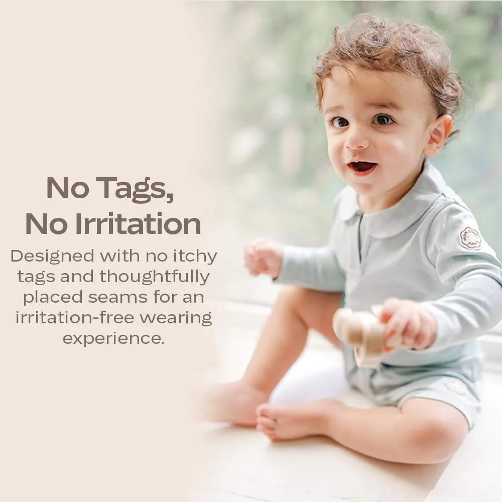 Premium Long Sleeve Bodysuit - Buttery Soft 100% Pima Cotton Baby Bodysuit with Collar - Organic Cotton Baby Clothes
