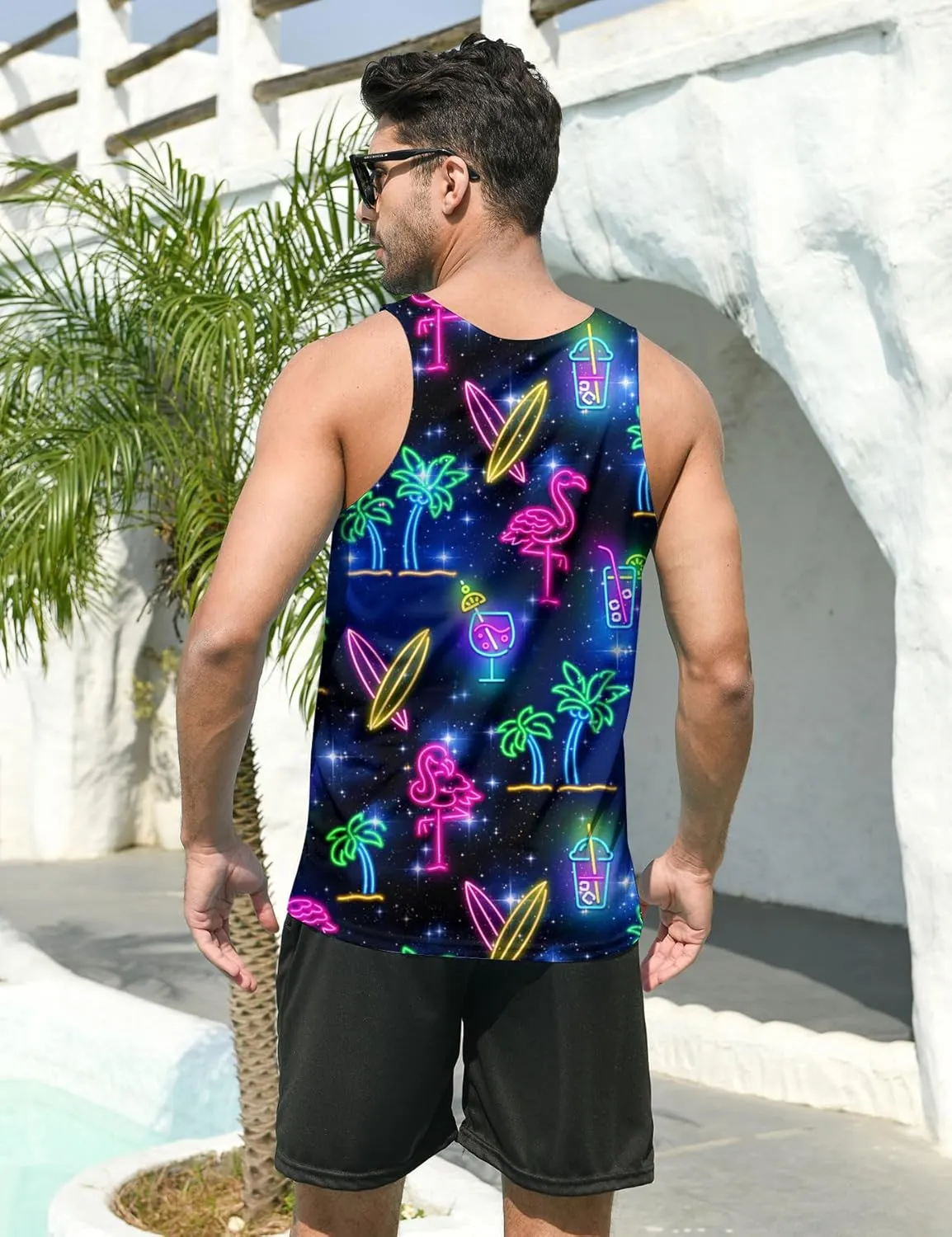 RAISEVERN Mens Funny Tank Tops 3D Graphic Sleeveless Summer Sports Gym Workout T-Shirt