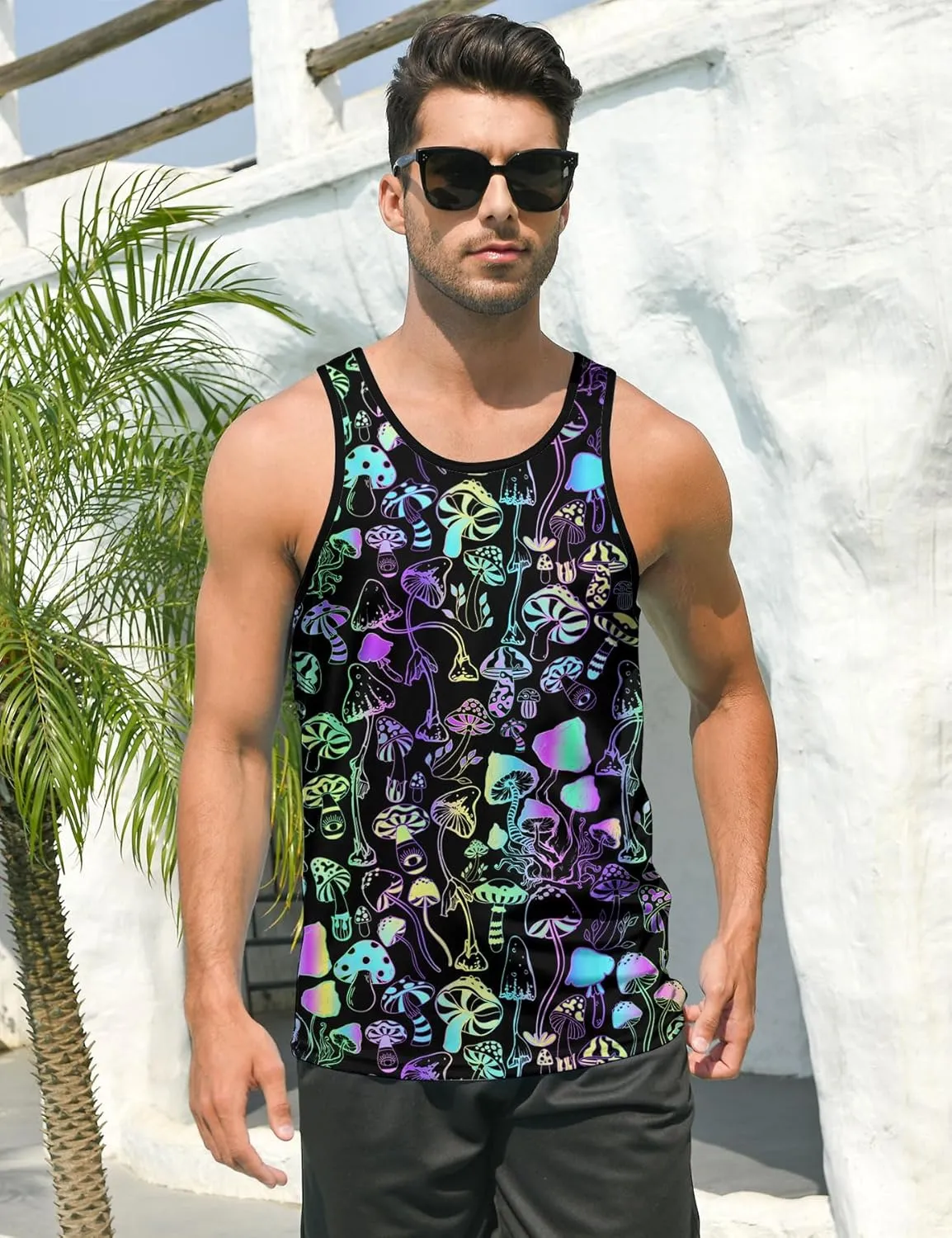 RAISEVERN Mens Funny Tank Tops 3D Graphic Sleeveless Summer Sports Gym Workout T-Shirt