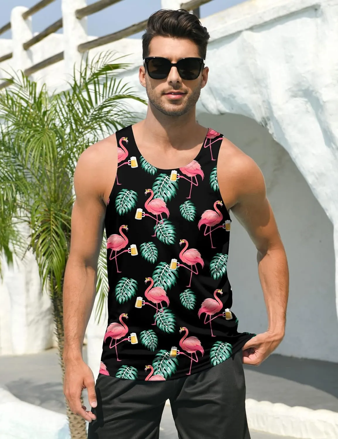 RAISEVERN Mens Funny Tank Tops 3D Graphic Sleeveless Summer Sports Gym Workout T-Shirt