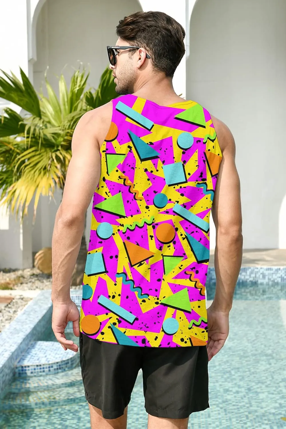 RAISEVERN Mens Funny Tank Tops 3D Graphic Sleeveless Summer Sports Gym Workout T-Shirt