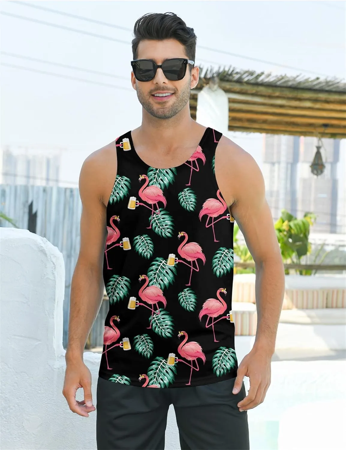RAISEVERN Mens Funny Tank Tops 3D Graphic Sleeveless Summer Sports Gym Workout T-Shirt