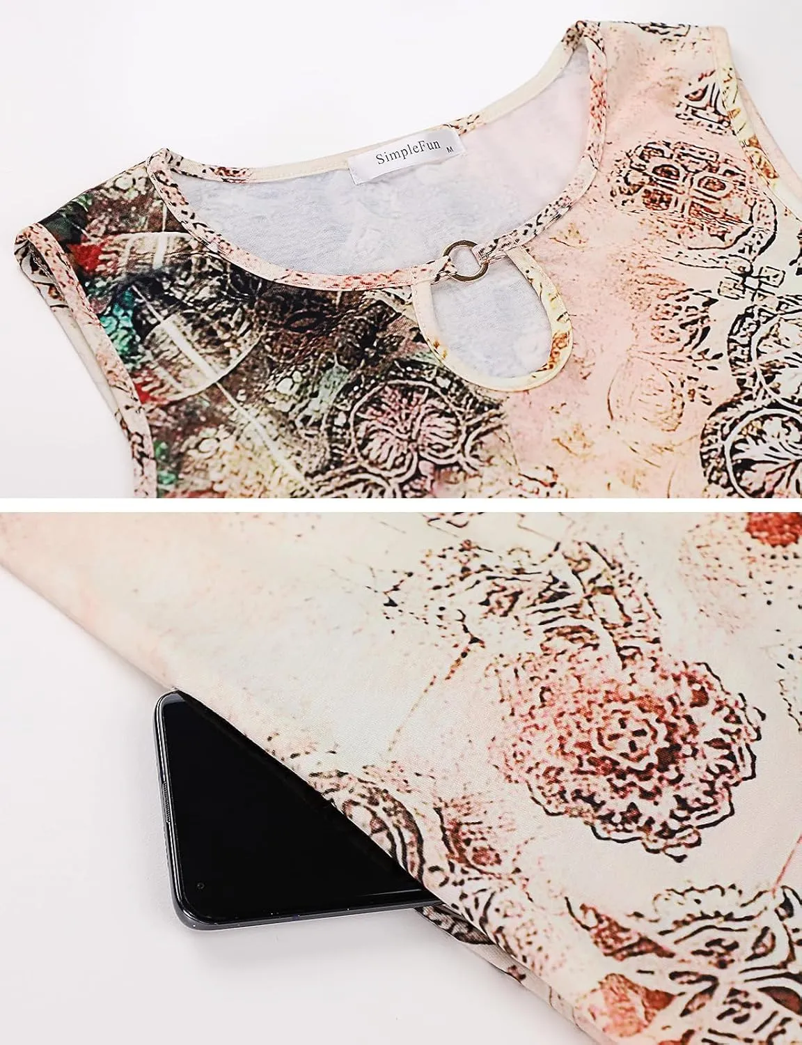 SimpleFun Summer Dresses for Women 2025 Beach Floral Tshirt Sundresses Casual Boho Dress with Pockets