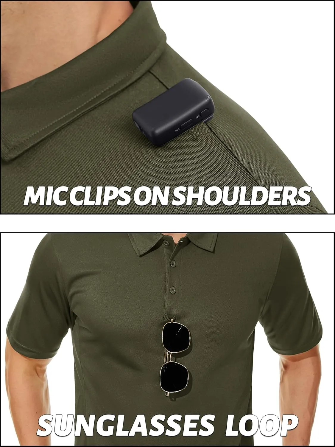 TACVASEN Men's Polo Shirts Dry Fit Tactical Golf Polos Short Sleeve Shirt UPF 50  Performance Collared Work Athletic
