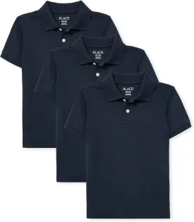 The Children's Place boys Uniform Soft Jersey Short Sleeve Polo 2 Pack