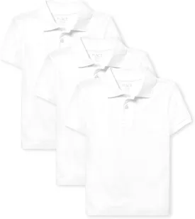 The Children's Place boys Uniform Soft Jersey Short Sleeve Polo 2 Pack