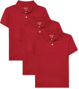The Children's Place boys Uniform Soft Jersey Short Sleeve Polo 2 Pack