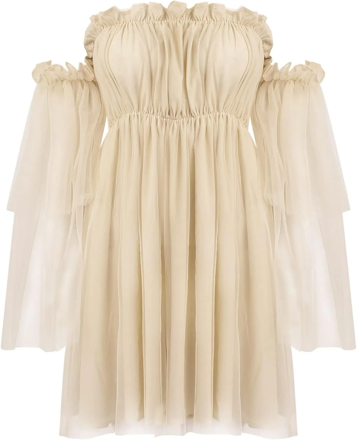 Tulle Dress Women Short Puffy Prom Dress Strapless Mesh Birthday Fairy Dresses Ruffle Cocktail Party Poofy Gown