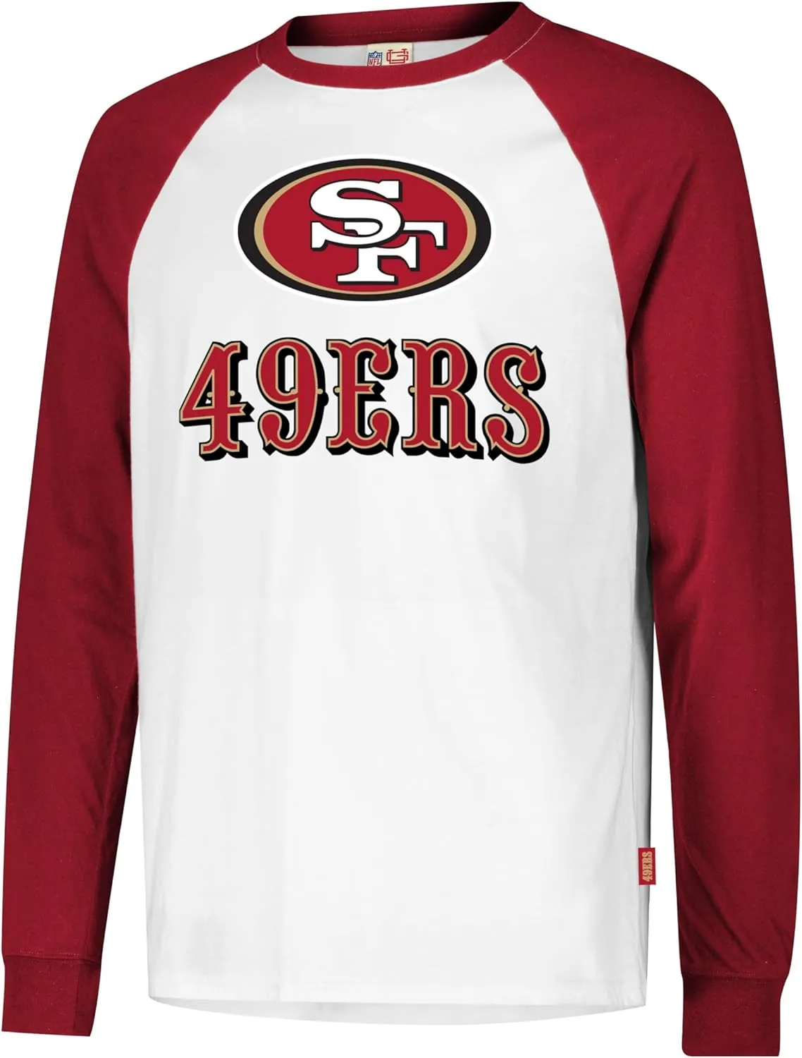 Ultra Game Adults NFL Official Super Soft Raglan Baseball Long Sleeve T-Shirt