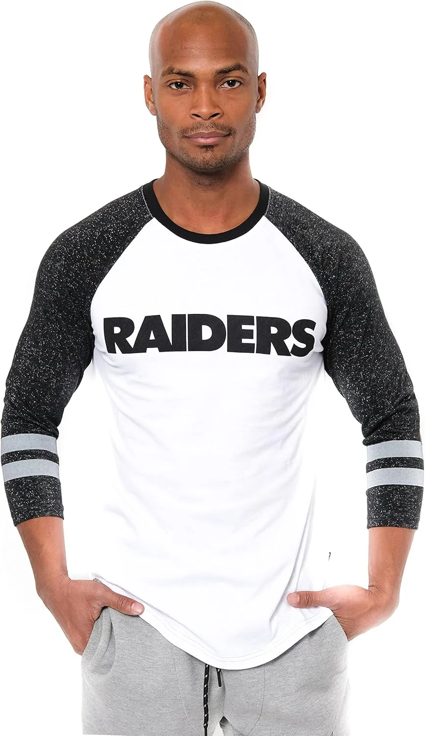 Ultra Game Adults NFL Official Super Soft Raglan Baseball Long Sleeve T-Shirt
