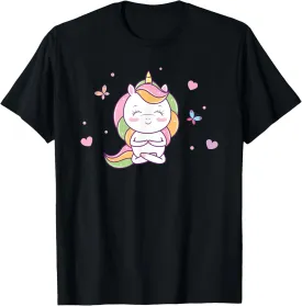 Unicorn Yoga Pose Cute Funny Unicorn Yogi Workout Themed T-Shirt