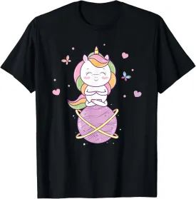 Unicorn Yoga Pose Cute Funny Unicorn Yogi Workout Themed T-Shirt