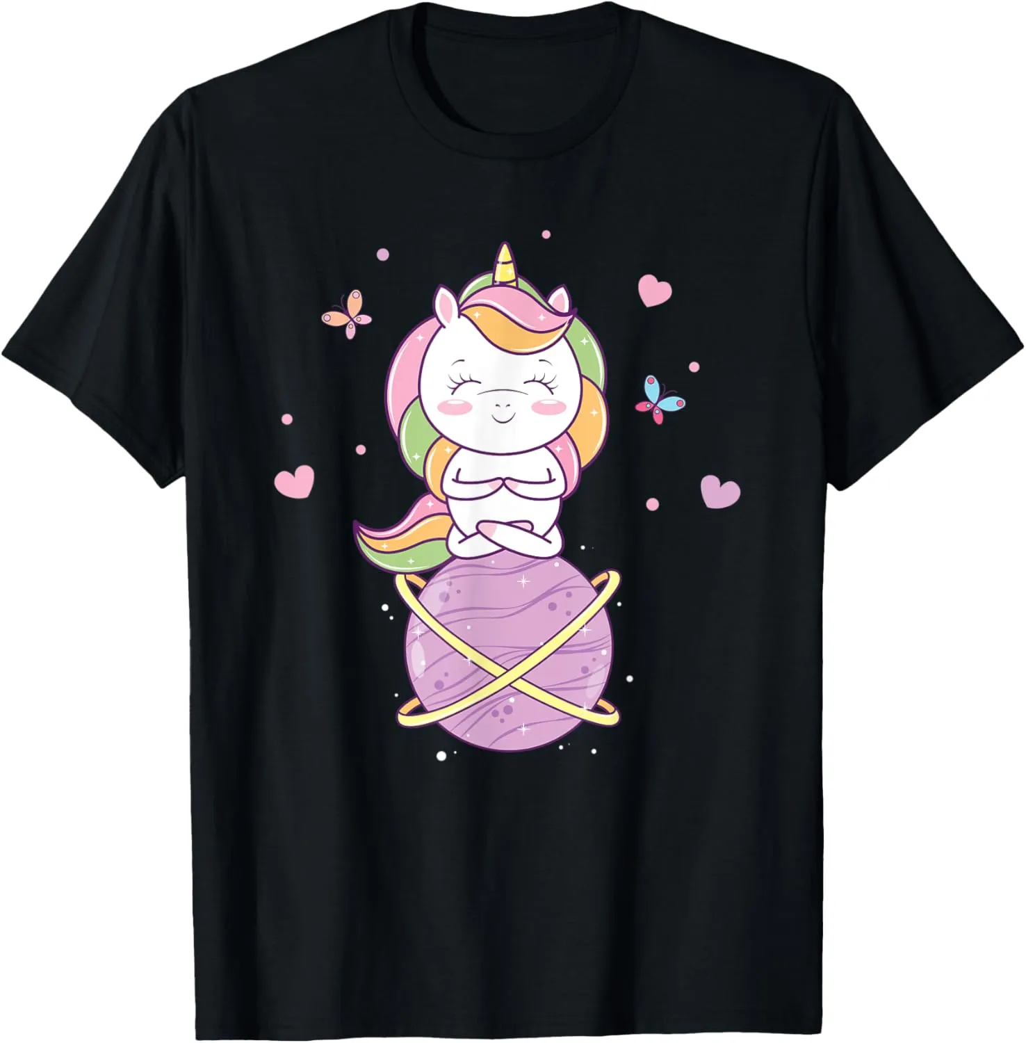 Unicorn Yoga Pose Cute Funny Unicorn Yogi Workout Themed T-Shirt