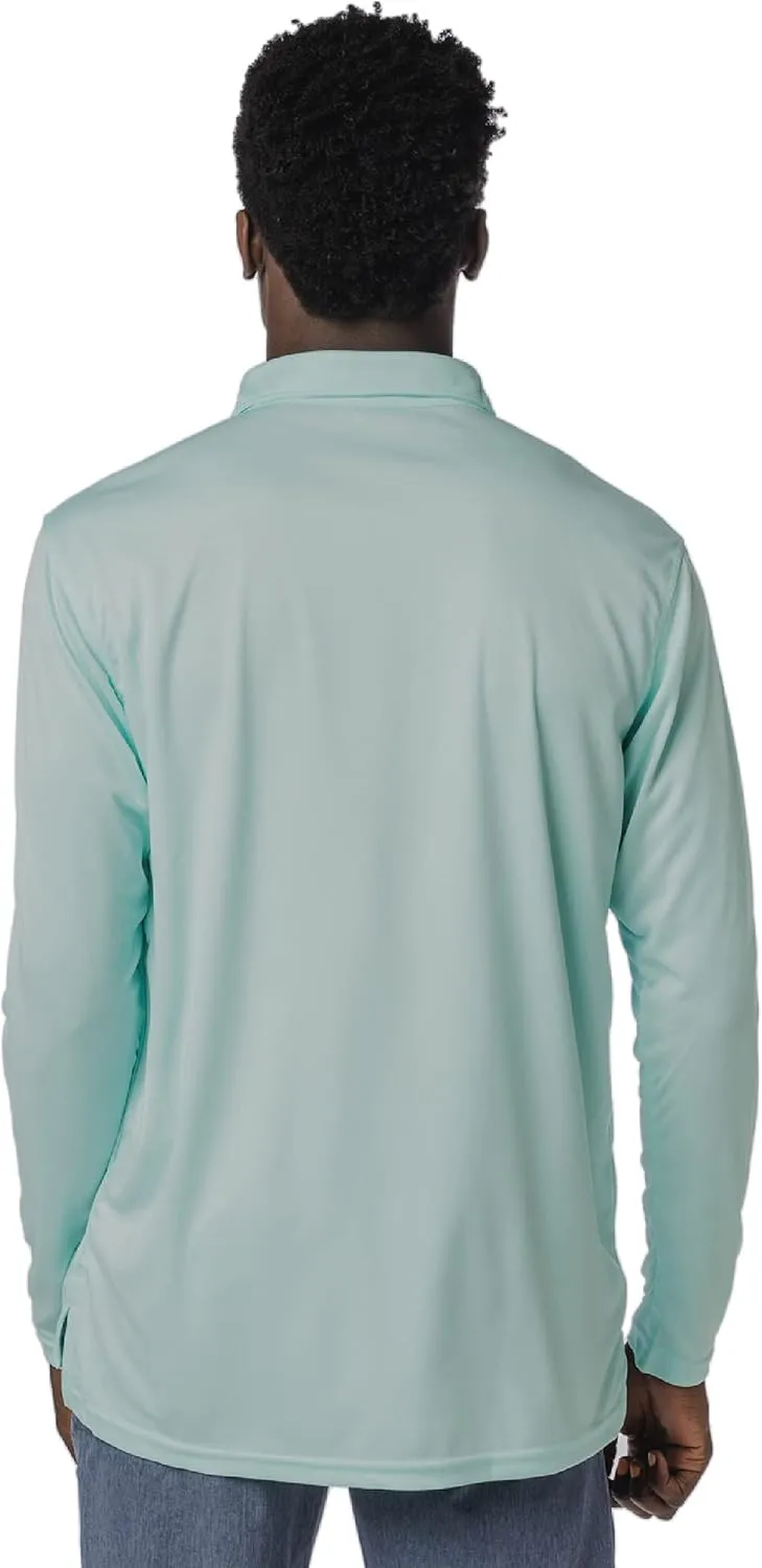 Vapor Apparel Men's UPF 50  UV Sun Protection Long Sleeve Polo