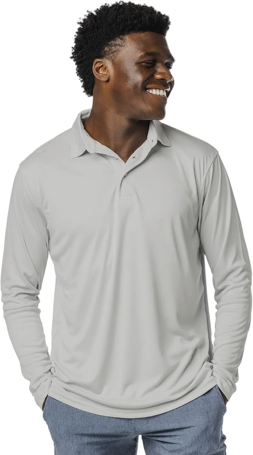 Vapor Apparel Men's UPF 50  UV Sun Protection Long Sleeve Polo