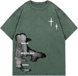 Verdusa Men's Letter Graphic Drop Shoulder T Shirts Casual Round Neck Tee Top