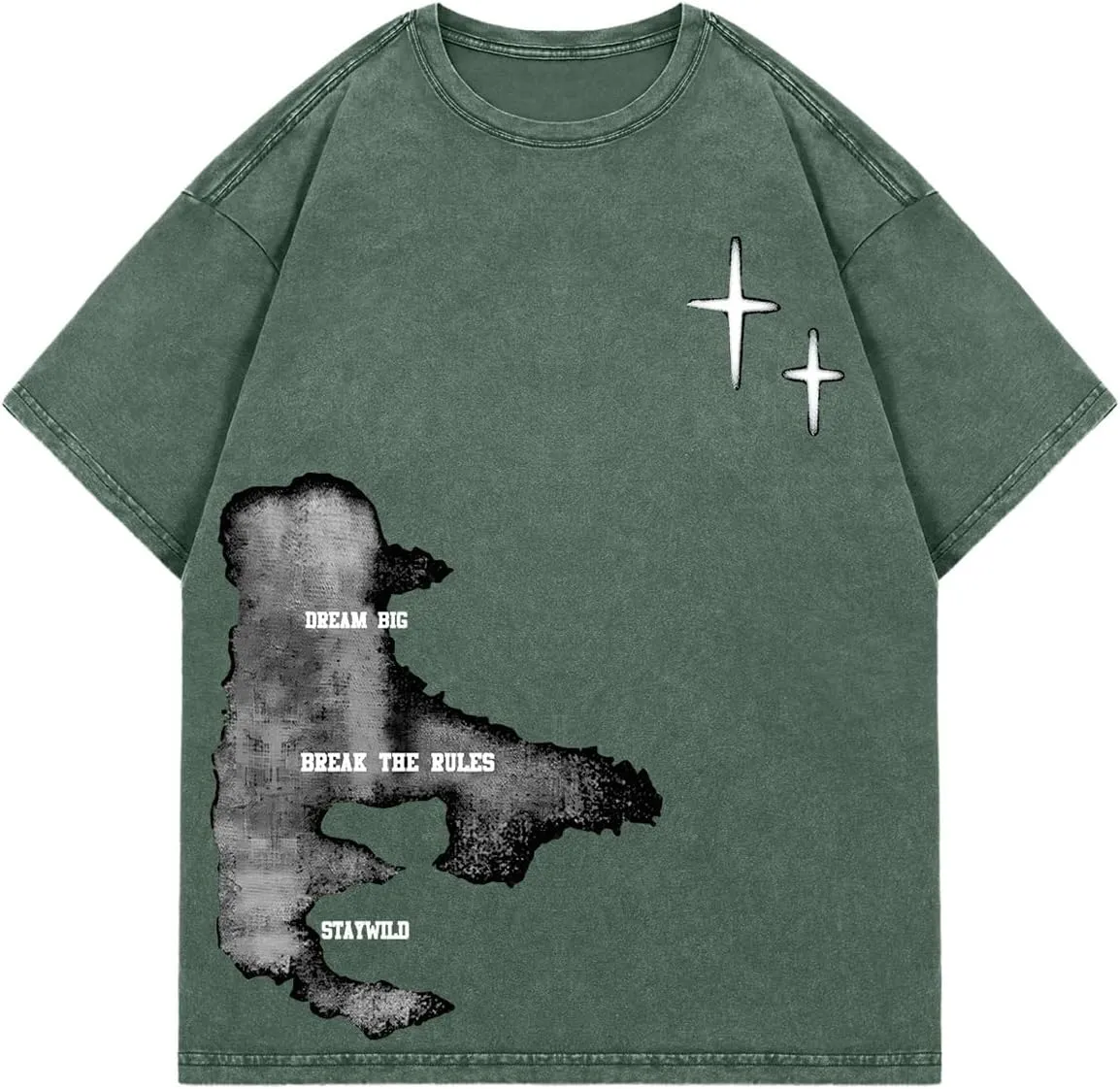 Verdusa Men's Letter Graphic Drop Shoulder T Shirts Casual Round Neck Tee Top