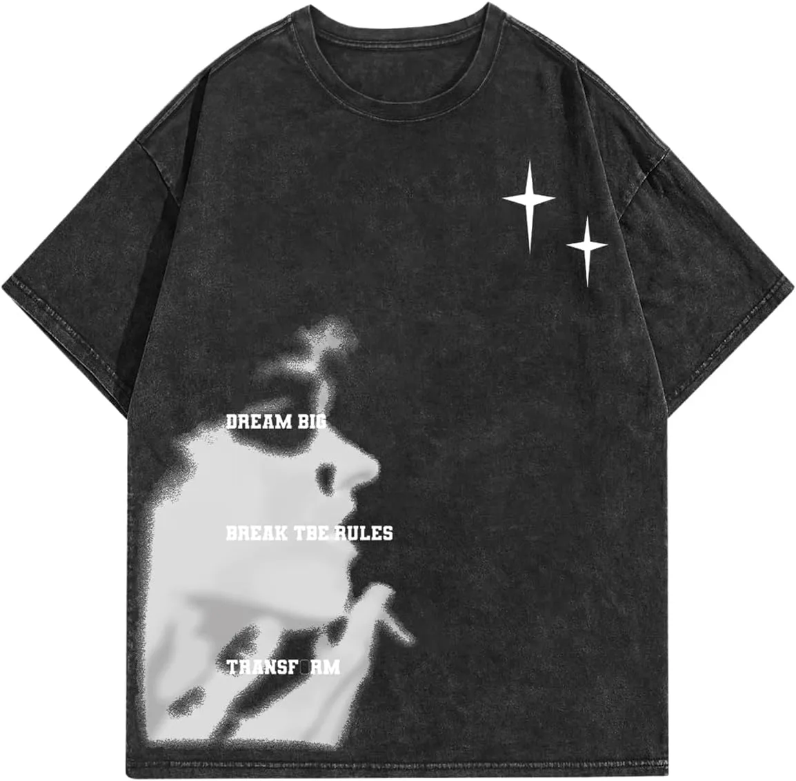 Verdusa Men's Letter Graphic Drop Shoulder T Shirts Casual Round Neck Tee Top