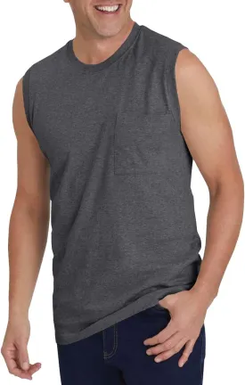 Wihion Men's Sleeveless Gym Tank Tops with Pocket Workout Bodybuilding Muscle T Shirts