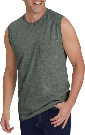 Wihion Men's Sleeveless Gym Tank Tops with Pocket Workout Bodybuilding Muscle T Shirts