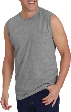 Wihion Men's Sleeveless Gym Tank Tops with Pocket Workout Bodybuilding Muscle T Shirts
