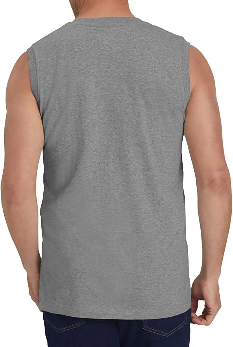 Wihion Men's Sleeveless Gym Tank Tops with Pocket Workout Bodybuilding Muscle T Shirts