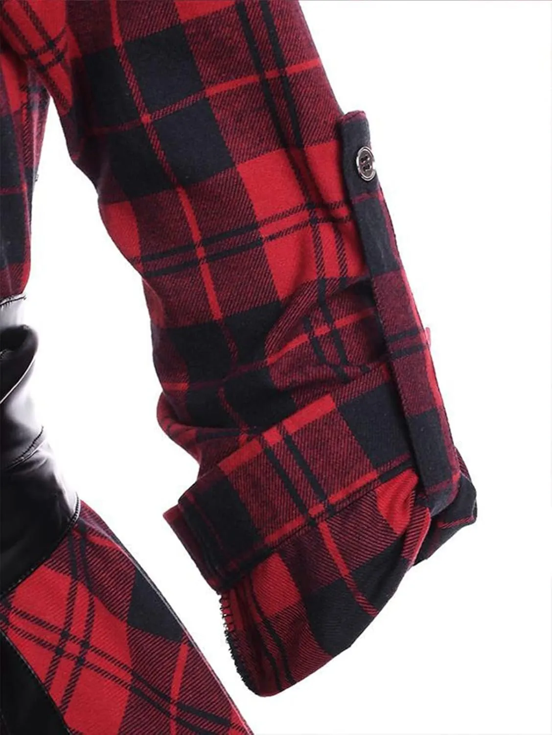 Women Plaid Shirt Dress with PU Waist Belt A-Line High Low Tunic Dresses Elegant Vintage Button Down Dress S-XXL