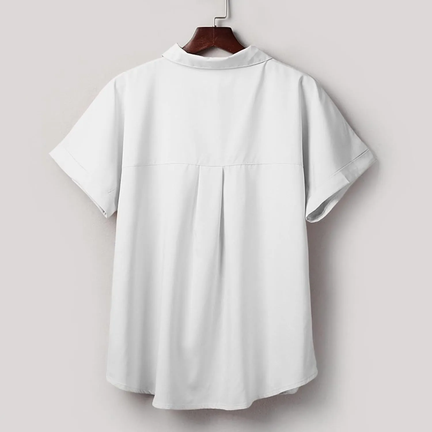 Womens Button Down Shirts Casual Cap Sleeve V Neck Shirt Business Work Blouses Slim Fit Summer Fashion Dressy Tops