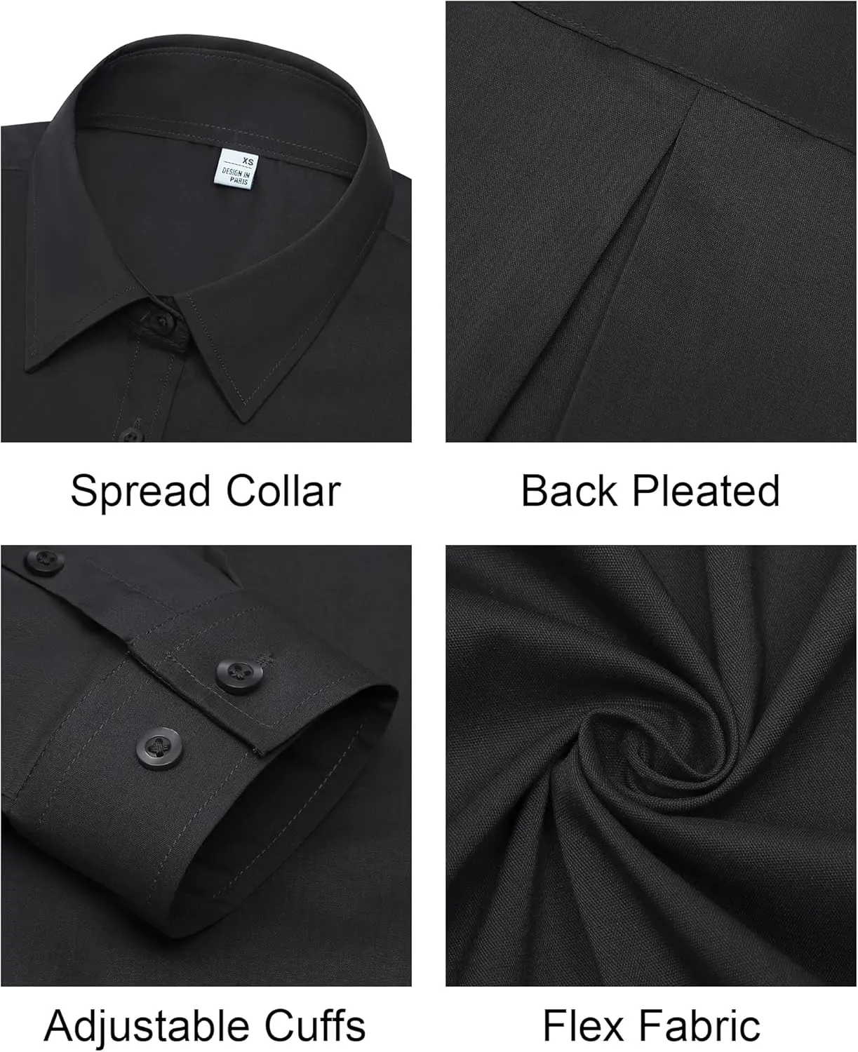 Women's Button Down Shirts Classic Fit Dress Shirt Work Business Casual Long Sleeve Blouse Tops